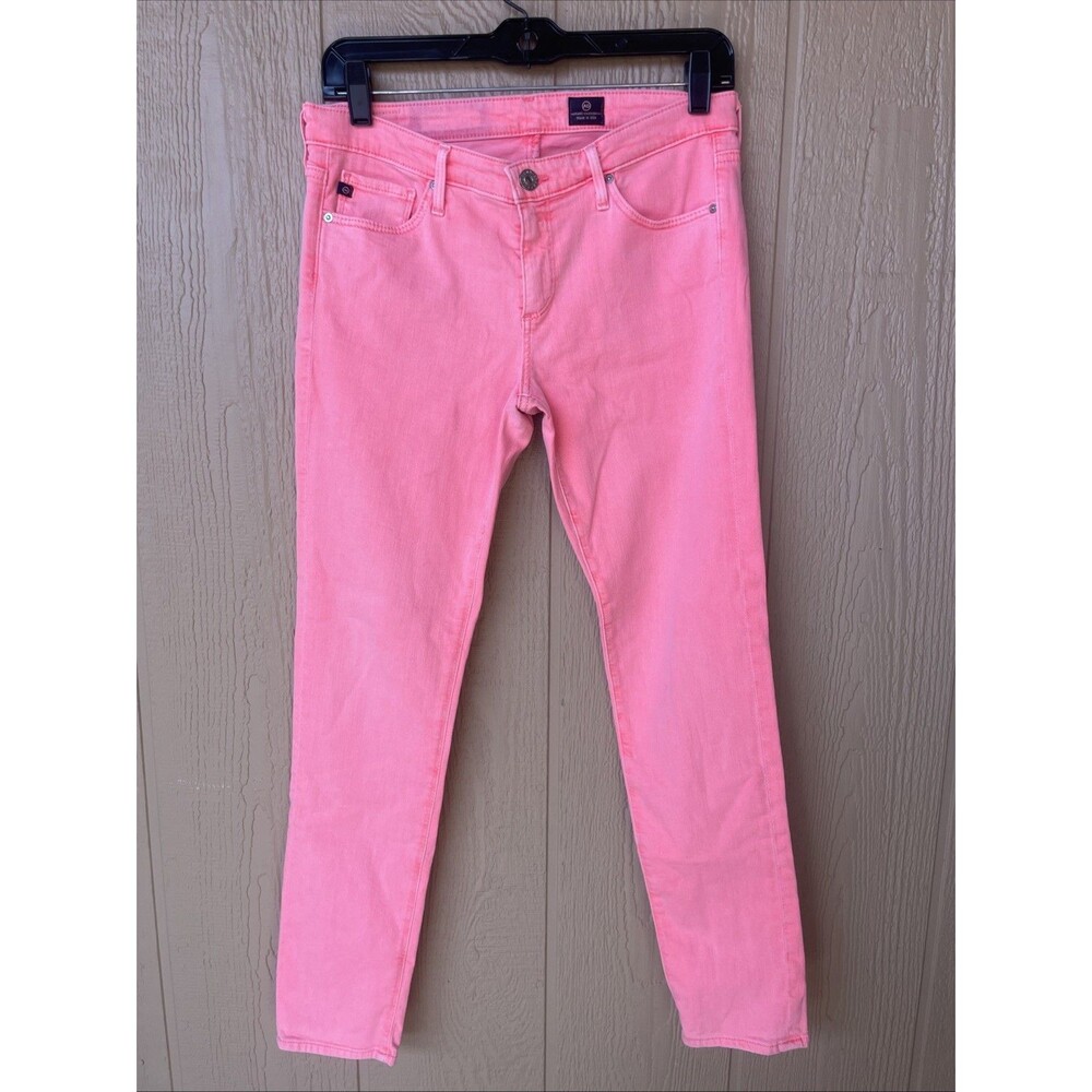 AG Adriano Goldschmied Legging Ankle Super Skinny Hit Pink Coral Jeans 28R
